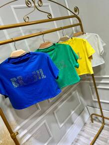 Cropped Blouse Brasil Feminina - màu xanh lá - Xem 1