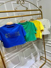 Cropped Blouse Brasil Feminina - màu xanh lá - Xem 2