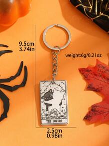 1pc Halloween Cat-Shaped Acrylic Keychain With Black & White Embracing Kitty Design, Versatile Creative Gift For Holiday, Birthday Valentine's Day Valentines Car Accessories Bag Charm Backpack For School