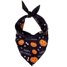 Bandanas de Halloween para perros, pañuelos triangulares para mascotas lavables, pañuelos para el cuello de mascotas, baberos para perros, con diseños de calabaza, fantasma, maíz de caramelo y huesos, talla mediana