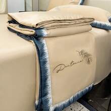 2024 新品上市高品质超柔软！风中凉爽，1 件夏季被子床上用品套装 - 轻质夏季被子 - 凉爽纤维，床罩 - 适合热睡者的凉爽毯子，适合所有季节的床上用品床罩（包括 1 床被子） - 輕羽-奶茶白 - 查看 1