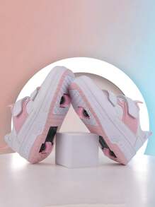 Auto-Retractable Wheel Roller Skating Shoes With 2 Wheels For Women - Pink - View 2