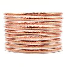 9 Stücke/Set glitzernde Jelly Armreifen für Frauen Armband, silbrige rosé-goldene Farben Armreife Armband