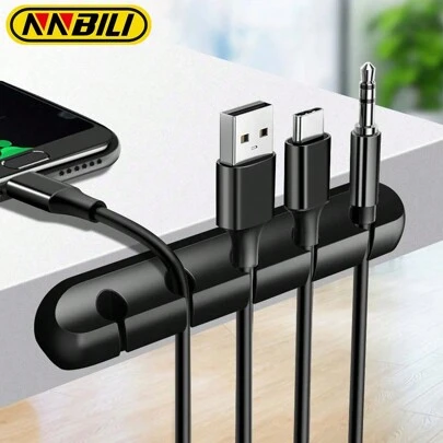 NNBILI Silicone USB Cable Organizer Cable Winder Desktop Tidy Management Clips Cable Holder For Mouse Headphone Wire Organizer