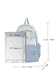 Mochila casual y linda de color azul cielo, de gran capacidad para la universidad/escuela para niñas, portátil, ligera, adecuada para adolescentes, mujeres y estudiantes universitarias, perfecta para volver a la escuela, la universidad, la escuela secundaria, la escuela preparatoria, el primer día de clases, azul - Azul - Ver 2