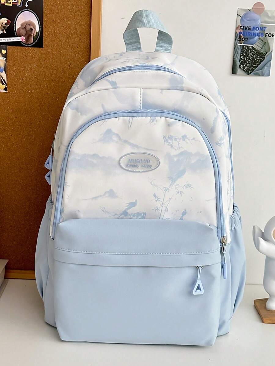 Mochila casual y linda de color azul cielo, de gran capacidad para la universidad/escuela para niñas, portátil, ligera, adecuada para adolescentes, mujeres y estudiantes universitarias, perfecta para volver a la escuela, la universidad, la escuela secundaria, la escuela preparatoria, el primer día de clases, azul - Azul - Ver 1