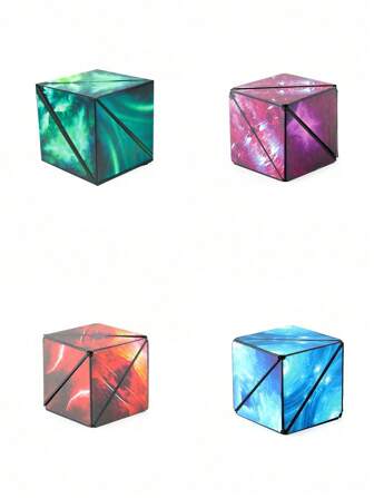 1 pieza Cubo mágico magnético 3D, Rompecabezas geométrico magnético 3D cambiable, Juguete antiestrés