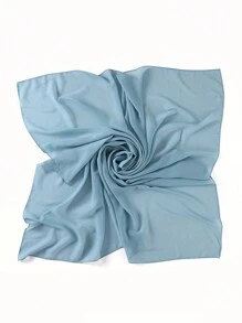 1 件女士长袍配饰经典简约纯色 43 英寸方形雪纺头巾，休闲优雅围巾披肩日常使用防晒 - A - 查看 14