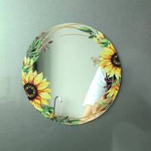 Magnetic Acrylic Mirror, Decorative Refrigerator Magnet Mirrors For School Lockers - Sunflowe B - View 1
