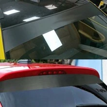1pc Black Matte Windshield Sunshade Sticker, Anti-Glare Car Rear Window Sun Visor Film, Racing Style Decal - Black - View 5