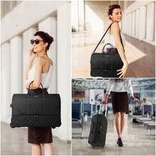 ETRONIK Large Roller Bag Holdall Retractable Trolley Handle, 50L Capacity Luggage Bag For Airplanes (L53*W26*H36 Cm) Travel Wheeled Duffle Bag With Toiletry Bag, Beige