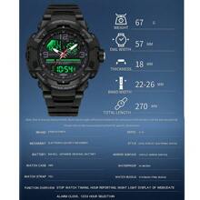 SANDA SANDA Men Watch Digital Quartz Dual Time Military Sport Wristwatch Top Brand Luxury Original Multifunction Alarm Date Week Stopwatch Waterproof Male Electronic Clock Gift 6130