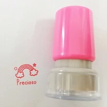 HAIBITE 1pc Rainbow Stamp, Teacher's Encouragement Stamp, Self-Inking Stamp In Red Ink - Pink - View 3