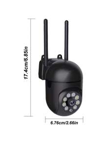 Teruhal 1 个 1080P 高清 WiFi 无线安全摄像头，200MP 全彩超清视频，APP 远程控制旋转，自动人体跟踪，室内/室外，夜视，运动检测，双向音频，警报器警报，数码变焦，PTZ 355° 全景家庭安全 IP 监视器，适用于智能家居监控 - 黑色 - 查看 2