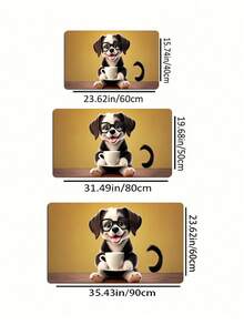 1 pièce Tapis d'entrée simple et moderne à motif mignon de chien de dessin animé, tapis absorbant et antidérapant pour l'entrée, le couloir et la cuisine