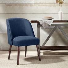 Back Dining Chair - Blue + Polyester - View 1