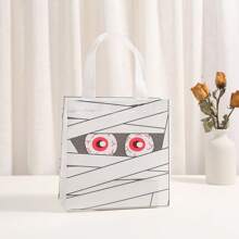 6/12/18 PCS 万圣节礼品袋可重复使用无纺布不给糖就捣蛋礼品袋猫鬼木乃伊吸血鬼僵尸南瓜万圣节手提袋带手柄适合万圣节生日