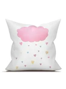 4 Stücke Vintage Regenbogen Sonne Wolke Herzförmige Kissenbezug, minimalistischer quadratischer Illustrations-Kissenbezug für tägliche Hausdekoration, Sofa, Bett Kopf, Lendenwirbelstütze. Kissenkern ausgeschlossen. - Pink - Übersicht 8