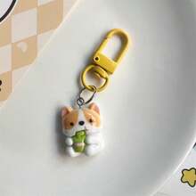 1pc Cute Corgi Keychain Adorable Sweet Girl Japanese Style Accessory Gift - Multicolor - View 6