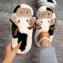 Women's Slippers Are Non-Slip And Fashionable, Cows Are Cute, And Casual Greenhouse Slippers Are Available In Autumn And Winter - White - View 6