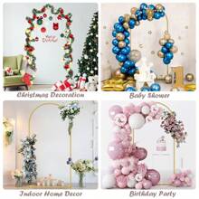 3Pcs(7.2FT+6.6FT+6FT)  Metal Arch Backdrop Stand Set Of 3 Gold Wedding Balloon Arched Backdrop Stand Square Arch Frame For Birthday Party Bridal Shower Ceremony Decoration - 金色 - 查看 10