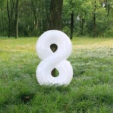 1 pieza Globo digital blanco lechoso de 32 pulgadas, globo inflable gigante, se puede combinar libremente con números, adecuado para varios propósitos como decoración de fiesta de banquete, decoración de baile de graduación, etc., mejorando la atmósfera del espacio (números del 0 al 9) - lechoso - Ver 14