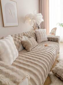 1pc sofá macio slipcover capa de sofá, conforto capa de sofá de pelúcia protetor de móveis para quarto escritório sala de estar decoração de casa