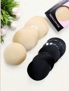 3 pares de pezoneras muy cómodas y fácil de usar, almohadillas con pegamento, en tonos neutro - Beis - Ver 4