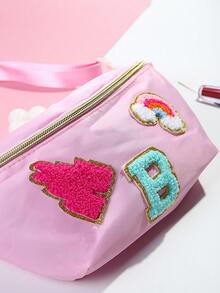 Princess Pink Fashion Towel Letter Rainbow Accessories, Water-Resistant Dumpling Bag, Adjustable Waist Pack, Crossbody Bag, Cosmetic Bag, Coin Purse, Back To School - Multicolor - View 13