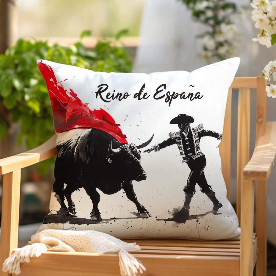 1 件 17.7*17.7 英寸（45*45 厘米）西班牙风格天鹅绒装饰抱枕套，适用于家居装饰、户外露台、客厅、卧室、沙发、艺术、花园（不含内枕） - 彩色 - 查看 1