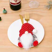 3pcs Faceless Doll Knife Fork Set Christmas Table Decoration - Multicolor - View 13