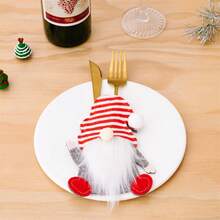 3pcs Faceless Doll Knife Fork Set Christmas Table Decoration - Multicolor - View 14