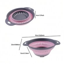 1PC Fruit And Vegetable Drain Basket Creative Home Scalable Silicone Drain Basket Multi Functional Kitchen Drain Basket - Multicolor - View 18