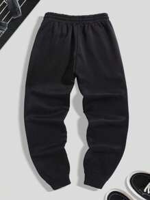 Pantalones Deportivos Para Hombre Con Patrón Impresas Y Cintura Con Cordón