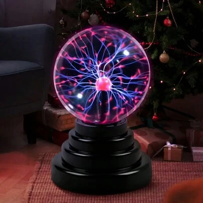 1pc Plasma Ball Lamp, Interactive Electronic Touch And Sound Sensing Lightning & Tesla Coil, Glass Stem Lava Lamp