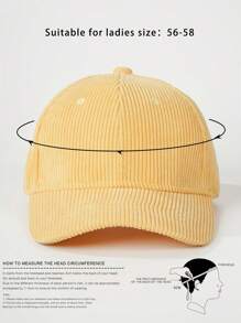 1 件女士/男士灯芯绒纯色棒球帽，可调节户外太阳帽，适合春秋季旅行海滩，Y2K 风格 - 棒球帽 - 查看 11