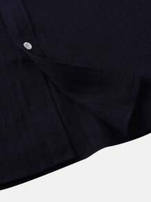 Camisa de manga corta a rayas de un solo color para hombre de verano