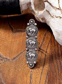 1 Pc Western Vintage Statement Ring For Women Chunky Rings Western Jewelry - Antique Silver - View 2