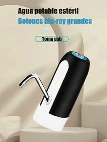 Dispensador de Automático de agua Recargable con Luz Led,Bomba De Cubo De Agua,Dispensador Eléctrico De Agua Mineral - Negro - Ver 3