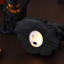 1pc Halloween LED Glowing Ghost Tree Stump Candle Light, Halloween Decor Prop - Black - View 7