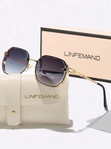 LINFEMAND 幾何金屬時尚眼鏡，復古鏡框眼鏡，適用於海灘派對、徒步、釣魚和旅行 - 彩色 - 查看 12