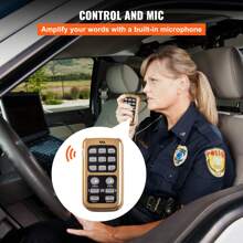 Police Siren PA System 400W 8 Sound Loud Car Warning Police Fire Emergency Alarm Fire Siren 2 Horn PA Speaker MIC System Vehicle Siren - 黑色 - 查看 2