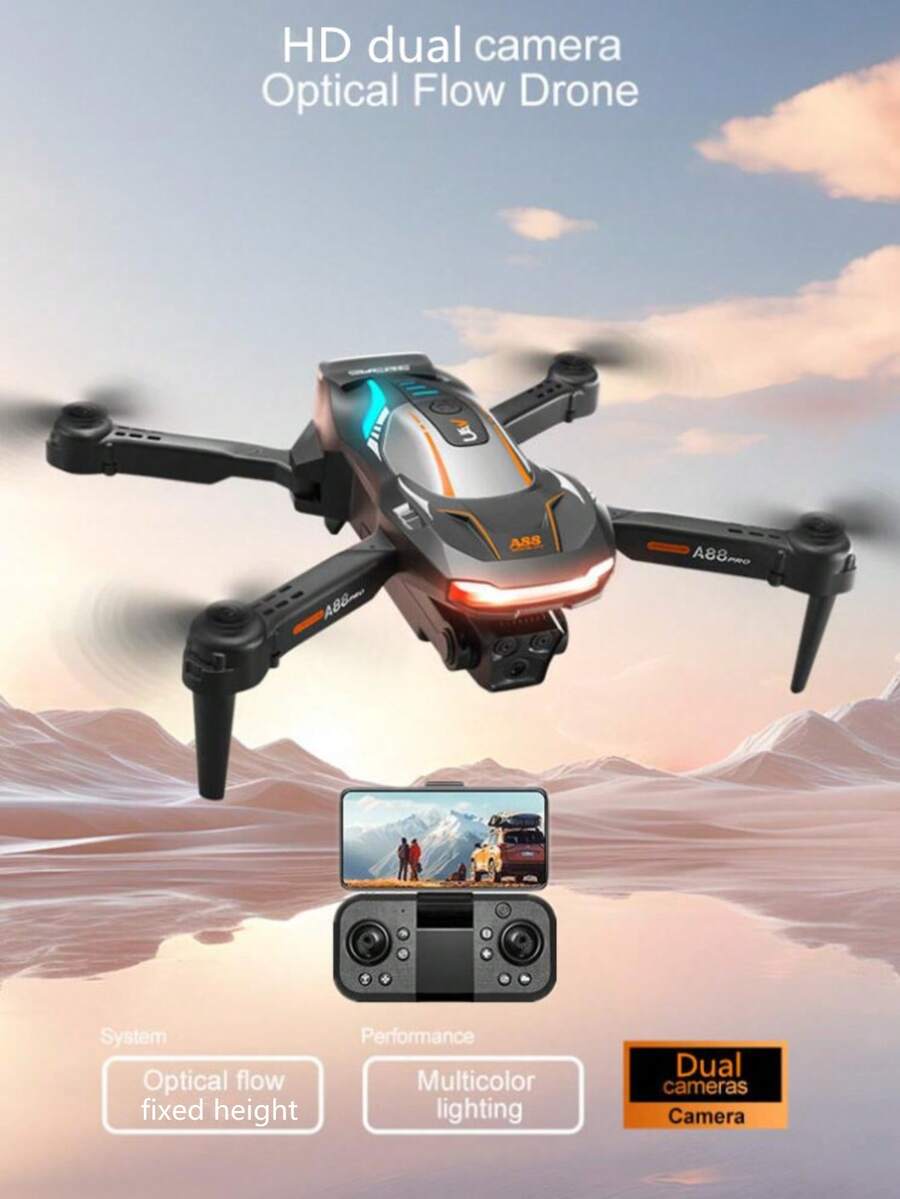 MINI Foldbale Chụp Ảnh Trên Không Định Vị Quang Học FPV RC Drone 2.4G 4CH Ánh Sáng Nhiều Màu Sắc Hình Ảnh Theo Điều Khiển Từ Xa Quadcopter