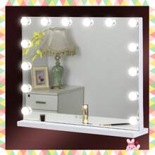 Hollywoo 大号 14 灯 LED 镜面梳妆台化妆台灯可调光灯泡家居浴室装饰夏季化妆品收纳浴室配件返校 - 白色 - 查看 8