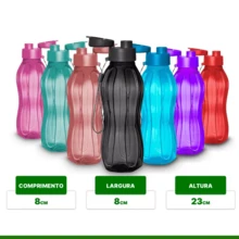 Hauskraft Water Bottle With Solid Squeeze Lock Lid 600ml - Màu xanh lam - Xem 4