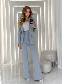 Women's Blaser Sash Set - Grey - View 1