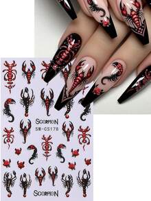 4 Miếng Dán Móng Tay Halloween Bí Ngô Dơi Mạng Nhện Hoạt Hình Dễ Thương Móng Tay Nghệ Thuật Thiết Kế Bọ Cạp Anh Đào Lửa Ngọn Lửa Đề Can Thanh Trượt Ngày Lễ Trang Trí Móng Tay Nghệ Thuật Cho Nữ Cô Gái - Nhiều màu - Xem 7