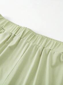 mini bala Bộ đồ mặc nhà đơn giản cho thanh thiếu niên Unisex - màu xanh lá - Xem 7