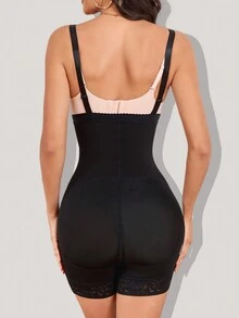 1pc Women High Waist Shapewear Pants, Bodycon Jumpsuit With Side Zipper, Butt Lifting, Waist Cinching, Suitable To Pair With Evening Gowns, Long Dresses - Black - View 2