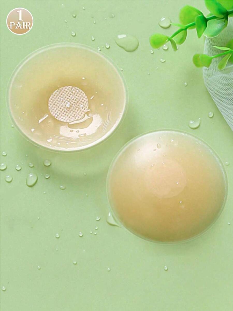 1 Pair Of Reusable Invisible Adhesive Nipple Covers For Swimsuits